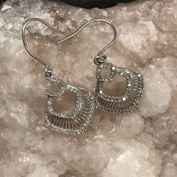 Natural Diamond Dangle Earrings - Picture 3 of 4